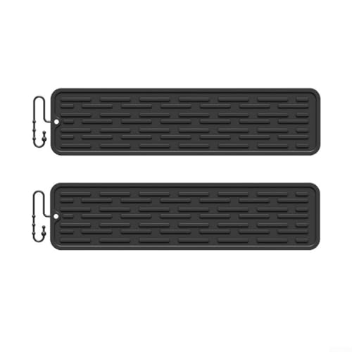 Silikon-Abtropfmatten für Küchenspülen, rutschfest und leicht zu reinigen (schwarz, 35 cm, 2 Stück) von Gdfnmogo