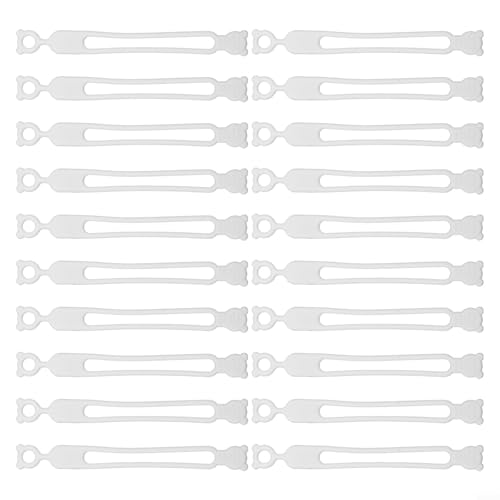 Silikon-Kabel-Organizer, 20 Stück, Kabel-Managementbinder für Datenkabel, Netzkabel, Ladekabel, Heimbüro, Organisation, Kabelaufwickler, Aufbewahrung (weiß) von Gdfnmogo