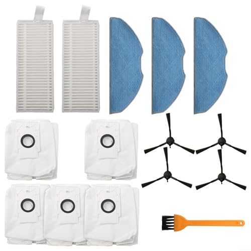 Staubsauger-Ersatzteil-Set, kompatibel mit RE4 Plus RE5 Plus – Filter, Wischtücher, Staubbeutel, Seitenbürsten, Reinigungsbürsten-Set (A) von Gdfnmogo