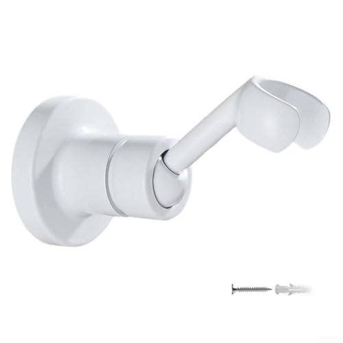 Verstellbare Duschkopfhalterung, 360 Grad drehbar, Wandhalterung mit Schraube, Kupfermaterial für Badezimmer, Handbrause (weiß) von Gdfnmogo