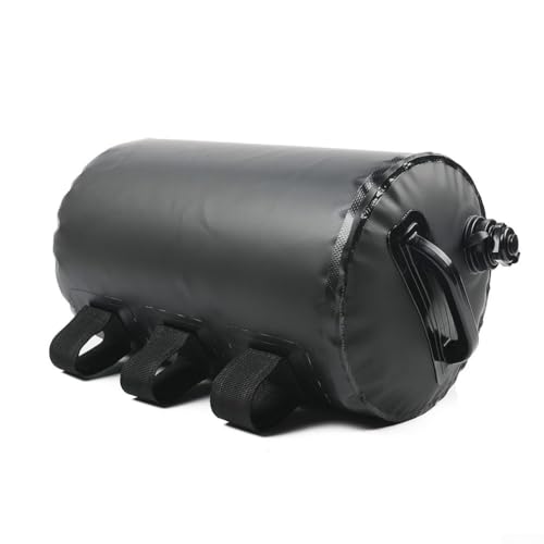 Wasserdichter Regenschirmständer Gewichtstasche mit großem Wassereinlass für freitragende Garten- und Terrassenschirme, tragbares, faltbares Design mit Tragegriffen, Schwarz (10 kg) von Gdfnmogo