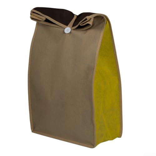 Wiederverwendbare Leinen-Gemüse-Aufbewahrungstasche für Produkte, atmungsaktiv, waschbar, für Lebensmittel, Obst, Kartoffeln, Zwiebeln, Braun, 34 x 24 x 3 cm (Kartoffelgelb) von Gdfnmogo