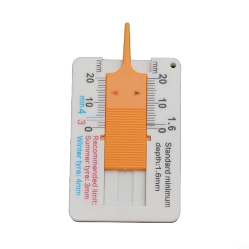 for Gdfnmogo Kunststoff-Reifenprofiltiefenmesser, 0–20 mm, Messschieber, Lineal zur Messung von Auto- und LKW-Reifenverschleiß, kompaktes Werkzeug im Taschenformat für genaue Sommer- und Winterreifen von Gdfnmogo