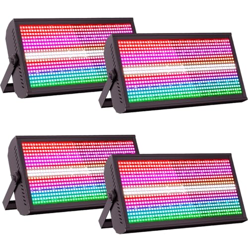 GdjRttk 4PCS 768 LED Wallwasher Außen Bühnenlicht, RGBW Strahler Partylicht mit DMX512 Kontrolle, Gebäudebeleuchtung Außenwandleuchte für Live-Events, Bars, Disco, Weihnachten, Halloween, Hochzeit von GdjRttk