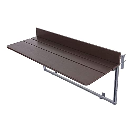 Gdmokle Klappbarer Balkonhängetisch Balkonklapptisch, 5-Fach höhenverstellbar, Aluminiumprofil-Tisch für Terrasse und Garten Geländer (100X37CM/39.3''x14.6'') von Gdmokle