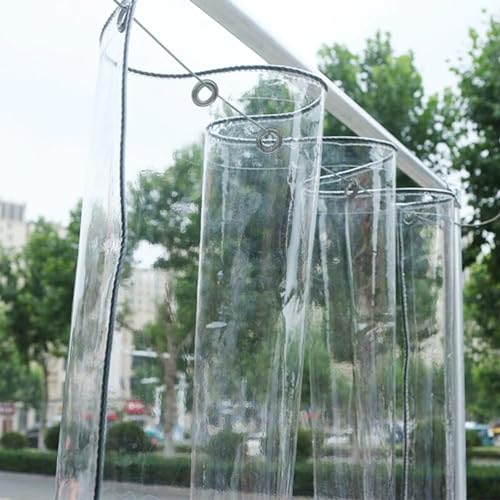 Plane Wasserdicht Transparent mit Ösen, Durchsichtig PVC Abdeckplane, Reißfest Wetterfeste Plane für Gartenmöbel Pavillon Terrassen Gewächshaus, mit Seil (2X3M) von XIMSPHY