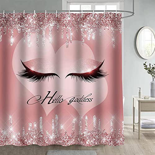 Gdmoon Prinzessin Duschvorhang Erwachsene Zeremonie 18. Geburtstag Geschenk Blau Silber Glitzer Gold Krone Queen Sweet Girl Fashion Badezimmer Vorhang-Set mit 12 Haken 121 x 183 cm YLCCGD219 von Gdmoon