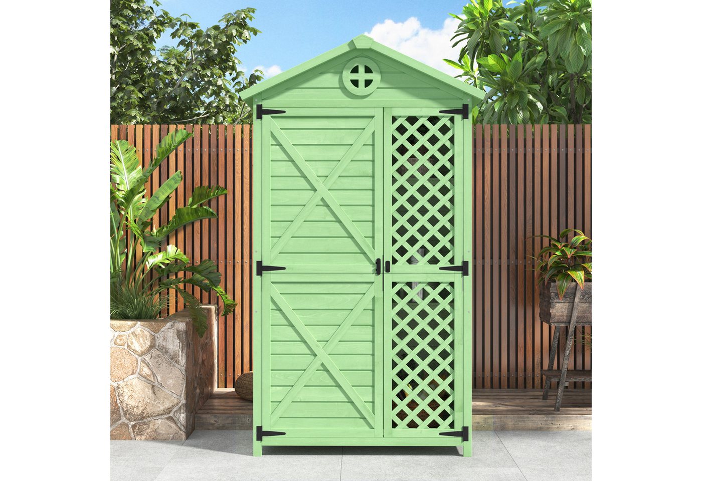 Gdood Gerätehaus Gartenmöbel Profi Werkzeughaus, BxT: 90x53 cm, (90x53x175.3 cm), Gartenschrank, wetterfest und langlebig, nahezu wartungsfrei von Gdood