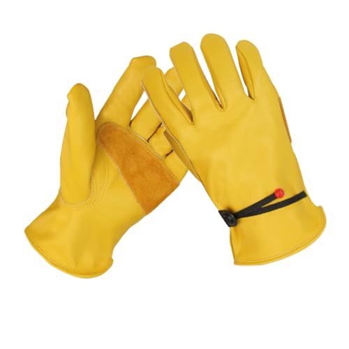 Arbeitshandschuhe Rindsleder Handschuhe mit verstärkter Handfläche Gelb Gartenarbeit Verstärkung Atmungsaktiv für Garten Bau Motorrad tGrößenpassform Damen Herren Universal Einsatz L Arbeitshandschuhe Rindsleder Handschuhe mit verstärkter Handfläche Gelb Gartenarbeit Verstärkung Atmungsaktiv für Garten Bau Motorrad tGrößenpassform Damen Herren Universal Einsatz L von Gdrghe