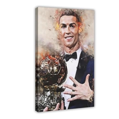 GeDiz Cristiano Ronaldo Leinwand-Poster, Wandkunst, Dekordruck, Bild, Gemälde für Wohnzimmer, Schlafzimmer, Dekoration, Rahmenstil, 30 x 45 cm von GeDiz