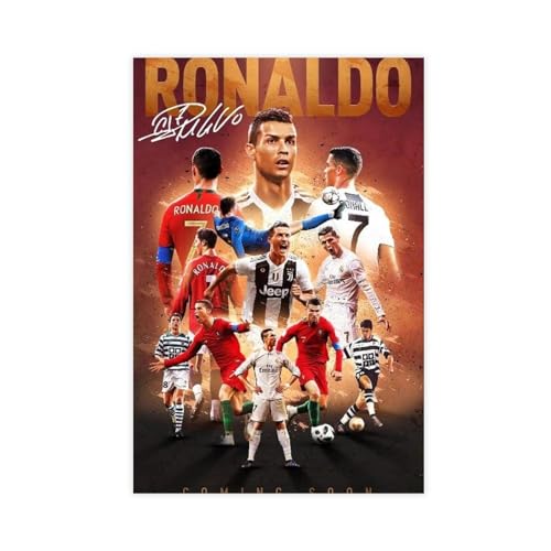 GeDiz Cristiano Ronaldo Poster 2 Leinwand Poster Wandkunst Dekor Druck Bild Gemälde für Wohnzimmer Schlafzimmer Dekoration ungerahmt 60 x 90 cm von GeDiz