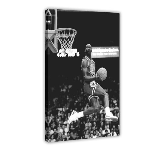 GeDiz Della Stella Del Basket Michael Jordan Poster (1) Leinwand Poster Schlafzimmer Dekor Sport Landschaft Büro Zimmer Dekor Geschenk Rahmenstil 30 x 45 cm von GeDiz