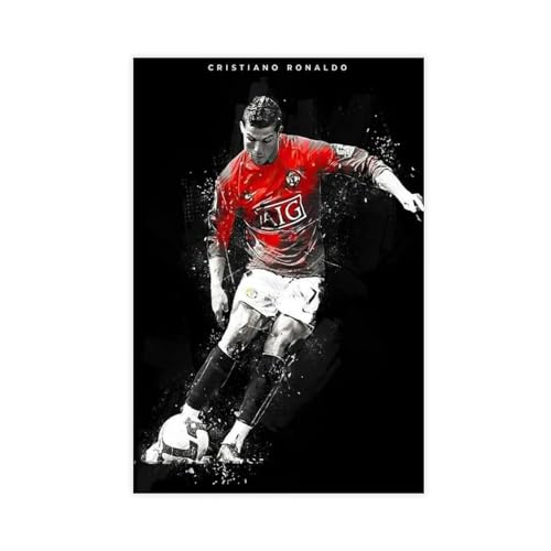 GeDiz Fußball-Poster Fußball Cristiano Ronaldo, Leinwand-Poster, Wandkunst, Dekordruck, Bild, Gemälde für Wohnzimmer, Schlafzimmer, Dekoration, ungerahmt, 30 x 45 cm von GeDiz