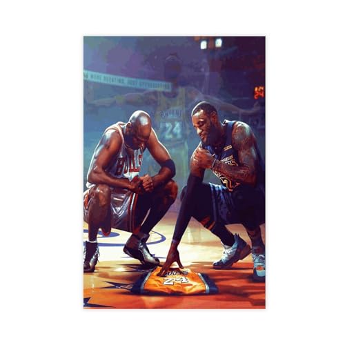 GeDiz Kobe Bryant Lebron James und Michael Jordan Poster Leinwand Poster Schlafzimmer Dekor Sport Landschaft Büro Zimmer Dekor Geschenk ungerahmt 40 x 60 cm von GeDiz