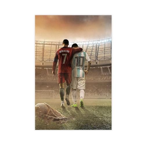 GeDiz Lionel Messi Cristiano Ronaldo Poster, Leinwand-Poster, Wandkunst, Dekordruck, Bild, Gemälde für Wohnzimmer, Schlafzimmer, Dekoration, ungerahmt, 30 x 45 cm von GeDiz