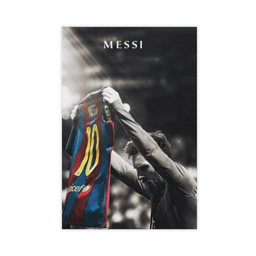 GeDiz Lionel Messi Fußball-Poster, Motivationsposter für Jungen-Schlafzimmer, Wand, 6 Leinwand-Poster, Schlafzimmer-Dekoration, Sport, Landschaft, Büro, Raumdekoration, Geschenk, ungerahmt, 50 x 75 cm von GeDiz