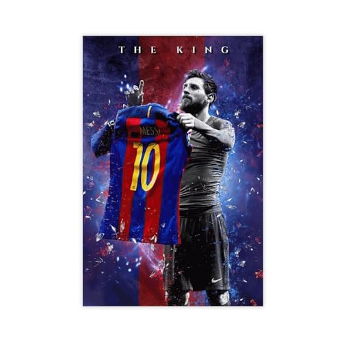 GeDiz Lionel Messi Poster, Leinwand, Poster, Wandkunst, Dekordruck, Bild, Gemälde für Wohnzimmer, Schlafzimmer, Dekoration, ungerahmt, 30 x 45 cm von GeDiz