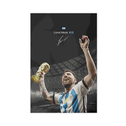 GeDiz Lionel Messi Weltmeisterschaft 2022 Poster, Leinwand, Poster, Schlafzimmer, Dekoration, Sport, Landschaft, Büro, Raumdekoration, Geschenk, ungerahmt, 40 x 60 cm von GeDiz