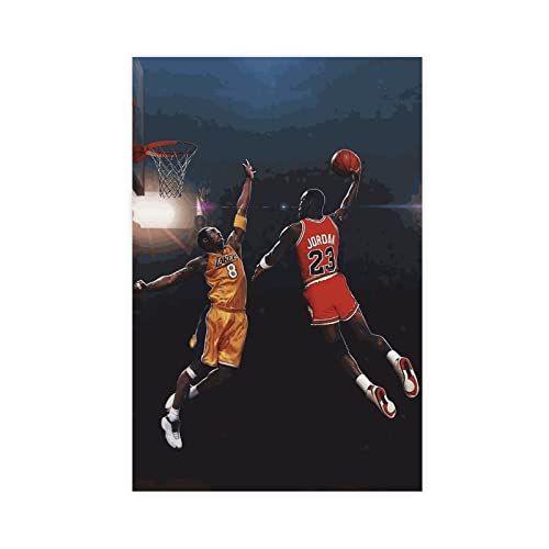 GeDiz Michael Jordan Et Kobe Bryant Basketball-Poster auf Leinwand, Wandkunst, Dekor, Bild, Gemälde für Wohnzimmer, Schlafzimmer, Dekoration, ungerahmt, 30 x 45 cm von GeDiz