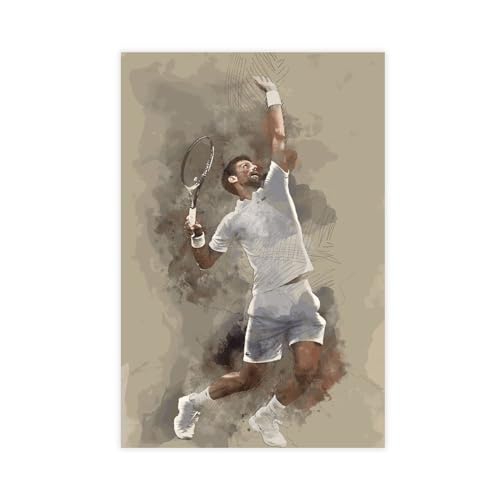 GeDiz Novak Djokovic Poster Tennis Poster (19) Leinwand Poster Schlafzimmer Dekor Sport Landschaft Büro Zimmer Dekor Geschenk ungerahmt 30 x 45 cm von GeDiz