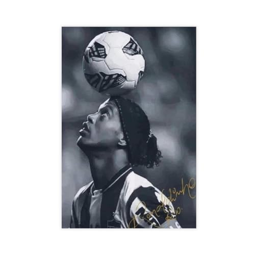 GeDiz Ronaldinho Soccer Superstar Poster Leinwand Poster Wandkunst Dekor Druck Bild Gemälde für Wohnzimmer Schlafzimmer Dekoration ungerahmt 30 x 45 cm von GeDiz