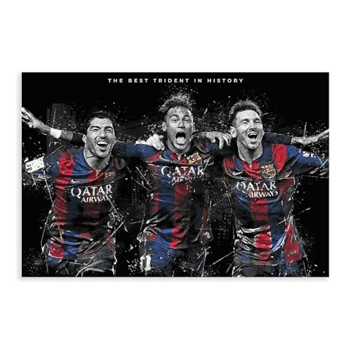 GeDiz Sportstar Lionel Messi Suarez Neymar Poster Leinwand Poster Schlafzimmer Dekor Sport Landschaft Büro Zimmer Dekor Geschenk ungerahmt 50 x 75 cm von GeDiz
