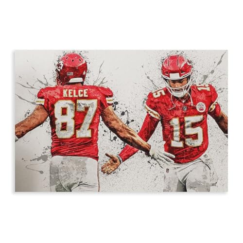 GeDiz Sportstar Patrick Mahomes Poster (9) Leinwand Poster Wandkunst Dekor Druck Bild Gemälde für Wohnzimmer Schlafzimmer Dekoration ungerahmt 40 x 60 cm von GeDiz