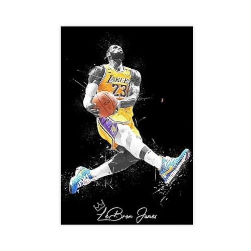 GeDiz Super Basketball Star Sport Poster LeBron James Leinwand Poster Wandkunst Dekor Druck Bild Gemälde für Wohnzimmer Schlafzimmer Dekoration ungerahmt 30 x 45 cm von GeDiz