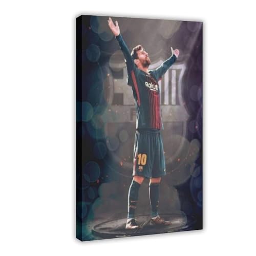 Leinwandposter Fußballer Lionel Messi Great Sports Star Schlafzimmer Dekor Sport Landschaft Büro Zimmer Dekor Geschenk Rahmenstil 30 x 45 cm von GeDiz