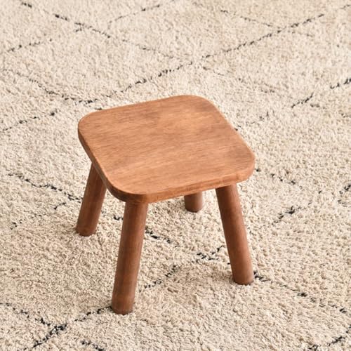 GeFSDOU 1 x Wickelhocker aus Massivholz, klein, Walnussholz, für Wohnzimmer, Eingang, Badezimmer, Schlafzimmer, Küche von GeFSDOU