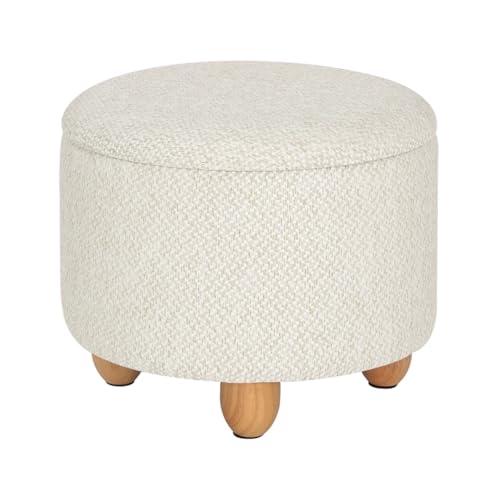 GeFSDOU Aufbewahrungs-Pouf, Polsterhocker mit Deckel, faltbar, mit Kiefernbeinen, platzsparend, für Wohnzimmer, Schlafzimmer, Zuhause von GeFSDOU