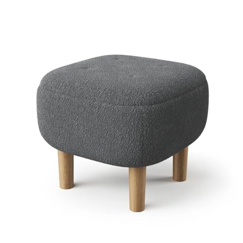 GeFSDOU Beige Grau Fußhocker Hocker mit Holzbeinen Wohnzimmer Hocker Esszimmer GeFSDOU Beige Grau Fußhocker Hocker mit Holzbeinen Wohnzimmer Hocker Esszimmer von GeFSDOU
