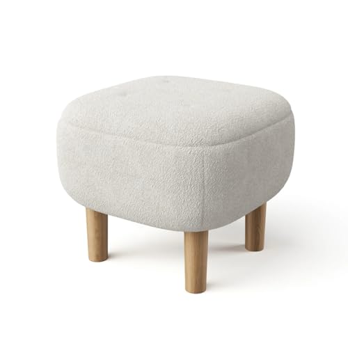 GeFSDOU Beige Grau Fußhocker Hocker mit Holzbeinen Wohnzimmer Hocker Esszimmer GeFSDOU Beige Grau Fußhocker Hocker mit Holzbeinen Wohnzimmer Hocker Esszimmer von GeFSDOU