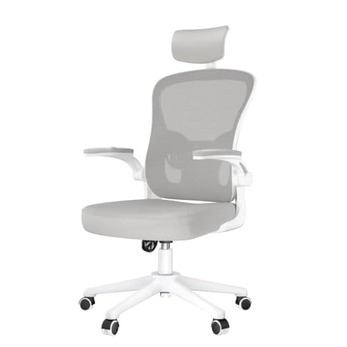 GeFSDOU Ergonomischer Bürostuhl mit Lendenwirbelstütze, hohe Rückenlehne, Chefsessel, Drehstuhl, Schreibtischstuhl, Computer-Arbeitsstuhl, Netzstoff, Gaming-Stuhl von GeFSDOU