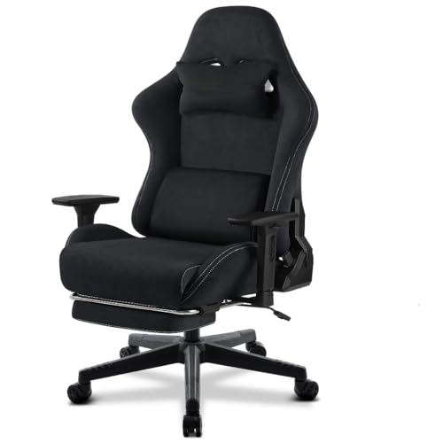 GeFSDOU Gaming-Stuhl, luxuriöser atmungsaktiver Bürostuhl, Wildlederimitat, Gamer-Stuhl, ergonomischer Gamer-Stuhl mit Fußstütze, Kopfstütze, Lendenwirbelsäule GeFSDOU Gaming-Stuhl, luxuriöser atmungsaktiver Bürostuhl, Wildlederimitat, Gamer-Stuhl, ergonomischer Gamer-Stuhl mit Fußstütze, Kopfstütze, Lendenwirbelsäule von GeFSDOU