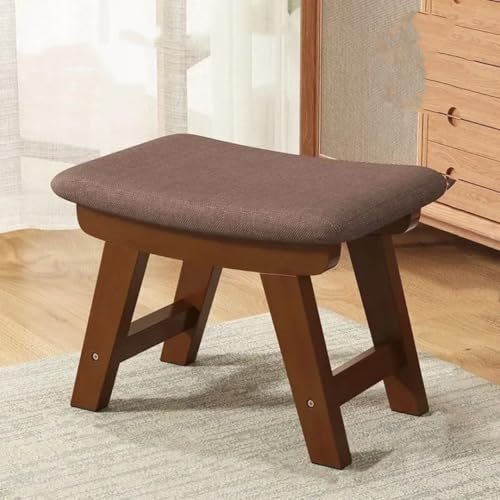 GeFSDOU Kleiner Stoffhocker, kreativer Haushalts-Schuhhocker, Teetischhocker, Wohnzimmer, Holz, Massivbank, modernes einfaches Sofa von GeFSDOU