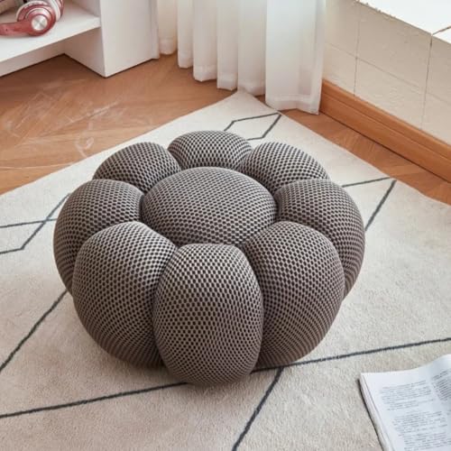 GeFSDOU Nordic Sofa Pedal Simple Round Stool Low Ottomans Living Room Sofa Footstool 3D Fabric Creative Leg Footstool Pumpkin Footstools von GeFSDOU