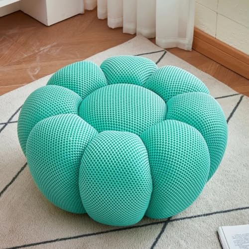 GeFSDOU Nordic Sofa Pedal Simple Round Stool Low Ottomans Living Room Sofa Footstool 3D Fabric Creative Leg Footstool Pumpkin Footstools von GeFSDOU