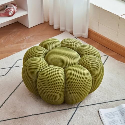 GeFSDOU Nordic Sofa Pedal Simple Round Stool Low Ottomans Living Room Sofa Footstool 3D Fabric Creative Leg Footstool Pumpkin Footstools von GeFSDOU