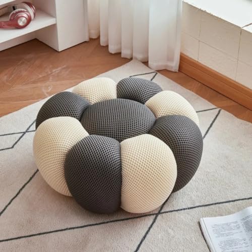 GeFSDOU Nordic Sofa Pedal Simple Round Stool Low Ottomans Living Room Sofa Footstool 3D Fabric Creative Leg Footstool Pumpkin Footstools von GeFSDOU