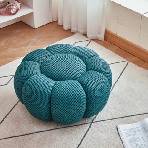 GeFSDOU Nordic Sofa Pedal Simple Round Stool Low Ottomans Living Room Sofa Footstool 3D Fabric Creative Leg Footstool Pumpkin Footstools von GeFSDOU