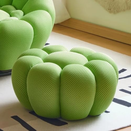 GeFSDOU Nordic Sofa Pedal Simple Round Stool Low Ottomans Living Room Sofa Footstool 3D Fabric Creative Leg Footstool Pumpkin Footstools von GeFSDOU