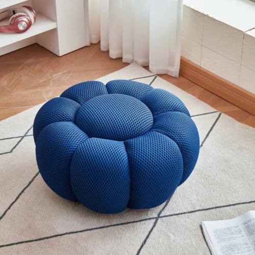 GeFSDOU Nordic Sofa Pedal Simple Round Stool Low Ottomans Living Room Sofa Footstool 3D Fabric Creative Leg Footstool Pumpkin Footstools von GeFSDOU