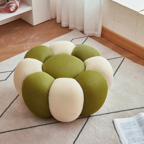GeFSDOU Nordic Sofa Pedal Simple Round Stool Low Ottomans Living Room Sofa Footstool 3D Fabric Creative Leg Footstool Pumpkin Footstools von GeFSDOU