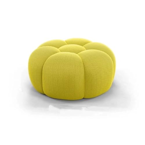 GeFSDOU Nordic Sofa Pedal Simple Round Stool Low Ottomans Living Room Sofa Footstool 3D Fabric Creative Leg Footstool Pumpkin Footstools von GeFSDOU