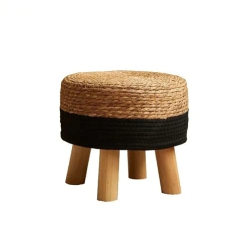 Schuhwickelhocker aus Rattan, gewebt, mit Grasgewebe, ländlich, niedrig, verdickt, gewebtes Sitzkissen Schuhwickelhocker aus Rattan, gewebt, mit Grasgewebe, ländlich, niedrig, verdickt, gewebtes Sitzkissen von GeFSDOU