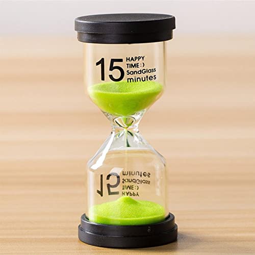 Sanduhr Zeitmesser, Sanduhren für Kinder, Sanduhren Eieruhren 15 Minuten Timer für Klassenzimmer Spiele, Zuhause Küche, Büro, Weihnachten Geschenke (Grün) von GeKLok