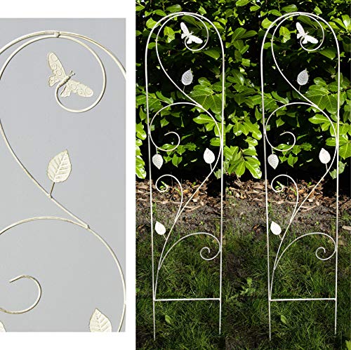 GeKi Trend 2er Set Rankhilfe Rankgitter Eisen Metall antik weiß 21 x 102 cm groß Libellen-Schmetterling GeKi Trend 2er Set Rankhilfe Rankgitter Eisen Metall antik weiß 21 x 102 cm groß Libellen-Schmetterling von GeKi - Trend GmbH