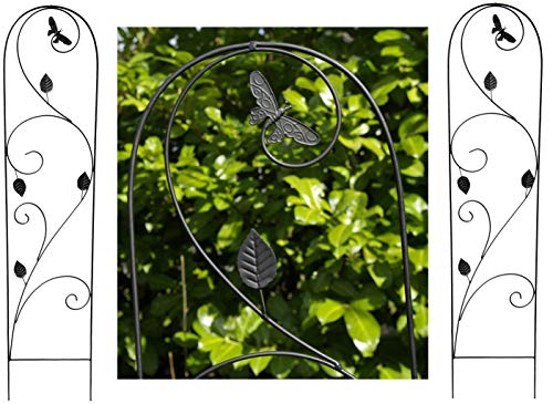 GeKi Trend 2er Set Rankhilfe Rankgitter Eisen Metall schwarz 21 x 102 cm groß Libellen-Schmetterling GeKi Trend 2er Set Rankhilfe Rankgitter Eisen Metall schwarz 21 x 102 cm groß Libellen-Schmetterling von GeKi - Trend GmbH