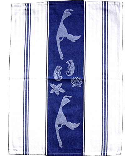 GeKi Trend 3er Set Geschirrtücher 100% Baumwolle Maritim Insel Sylt blau-weiß 50 x 70 cm handgewebt Geschirrhandtücher von GeKi Trend GmbH